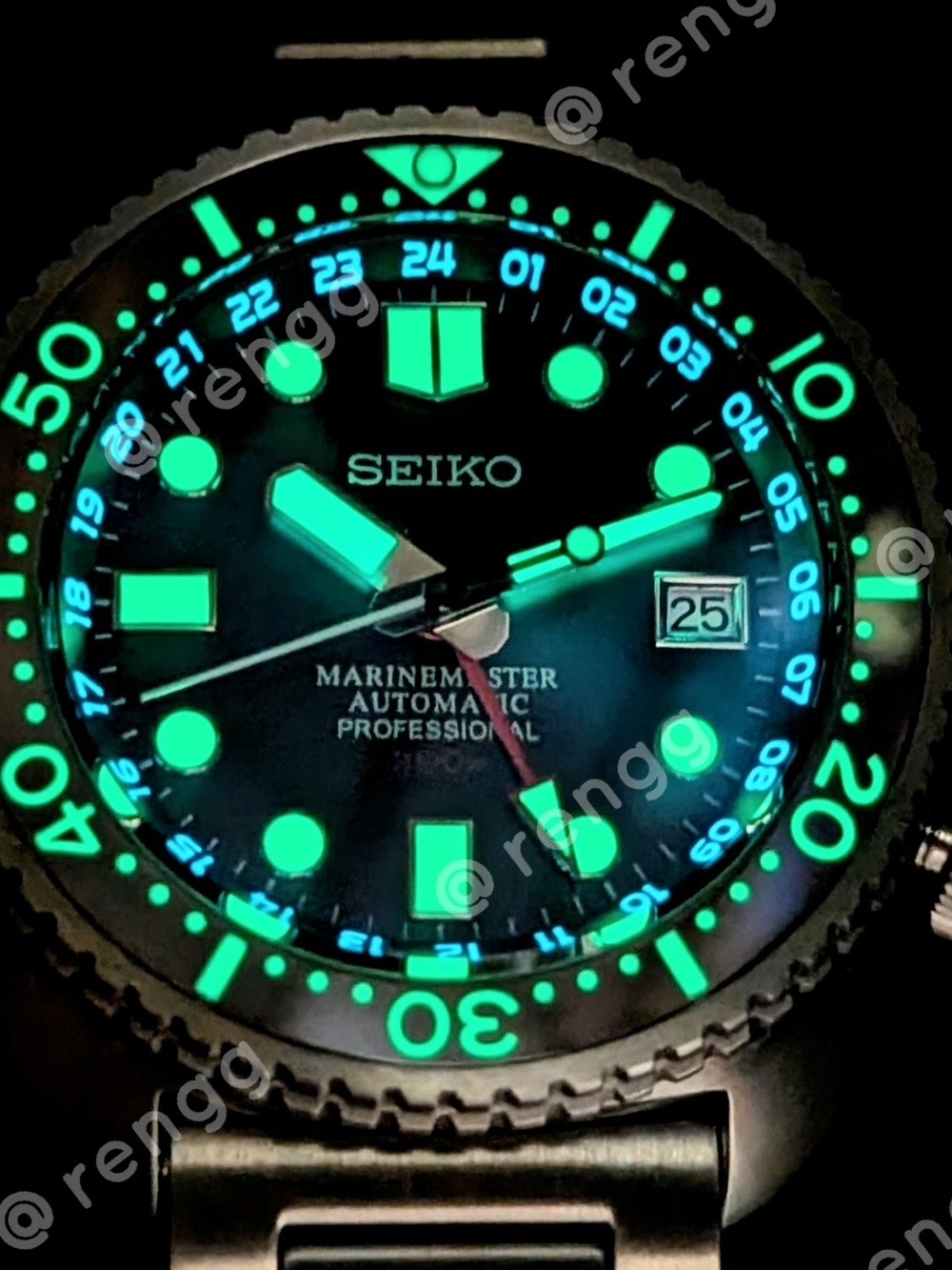 Full Titanium Seiko GMT Turtle Automatic 300m Blue Diver Mod Watch Sapphire AR - Picture 2 of 11